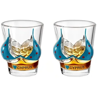 XGOPTS 55 ml Schnapsgläser Bleifreies Shotgläser Lustiges Bikin Schnapsglas 2 Stück Shot Gläser für Tequila, Schnaps, Wodka 6,2 x 5 cm