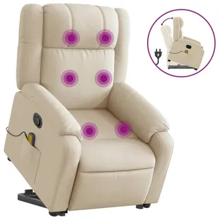 Massagesessel mit Aufstehhilfe Creme Stoff - Creme