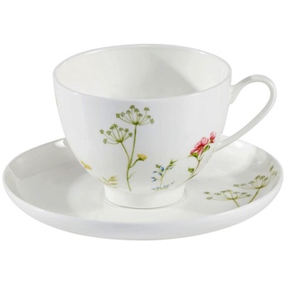 Novel Kaffeetasse MIT Untertasse , Keramik , Floral,Floral , 220 ml , Lfgb , Geschirr, Tassen, Kaffeetassen