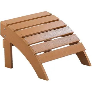 Beliani Fusshocker Kunstholz heller Holzfarbton Adirondack , Hellbraun , Kunststoff , 50x34x43 cm , Gartenmöbel, Gartensessel, Gartenhocker