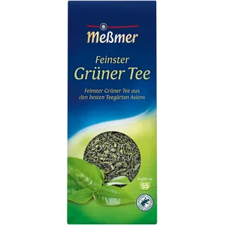 Meßmer Feinster Grüner Tee | Ganzes Teeblatt | 150 g | herb-frisch | Vegan | Glutenfrei | Laktosefrei
