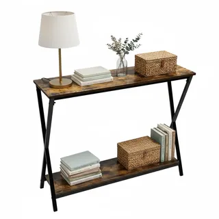 Relaxdays Konsolentisch 80 x 100 x 30 cm braun/schwarz