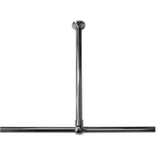 Sealskin Deckenhalterung für Duschvorhangstange, Durchmesser 28 mm, Aluminium, Farbe: Chrom glänzend, 60 x 2,8 x 2,8 cm