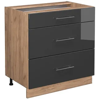 Vicco Schubladenschrank Fame-Line 80 x 51,6 x 82 cm Grau