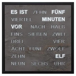 Filius 0402-4 Wort-Wanduhr Quadratische Wortuhr Anthrazit 40 cm