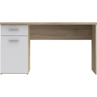 Forte Schreibtisch Sonoma Eiche / Weiß