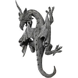 Design Toscano Gehörnter Drache von Devonshire Wandfigur, Esszimmer , Maße: 18 x 11.5 x 34.5 cm 1.25 kg
