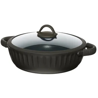 Bräter RESTO KITCHENWARE "Ascella, Schmortopf antihaftbeschichtet und spülmaschinenfest", dunkelbraun, B:28cm H:7,9cm L:36,5cm Ø:28cm, Töpfe, Bräter, Geeignet für alle Herdarten, auch Induktion, im Geschenkkarton