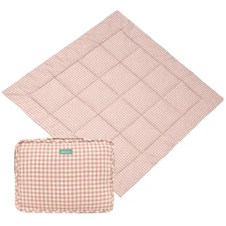 Molis&Co - Krabbeldecke 120x120x5 cm - 100% Baumwolle (OEKO-TEX) - Multifunktionale Spielmatte, Dick & Weich Gepolstert - Ideal als Babydecke & Spieldecke - Dusty Rose