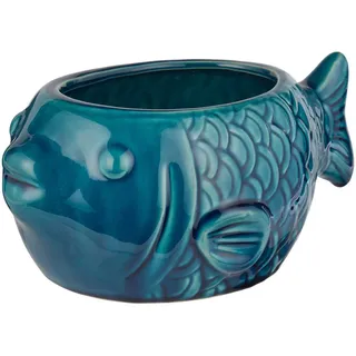 Butlers Blumentopf Coral Coast Fisch , Blau , Keramik , 12 cm , Dekoration, Blumen & Blumentöpfe, Übertöpfe