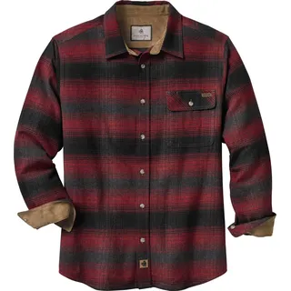 Legendary Whitetails Herren Standard Buck Camp Flanellhemd, Cabin Fever Red Plaid, Größe S