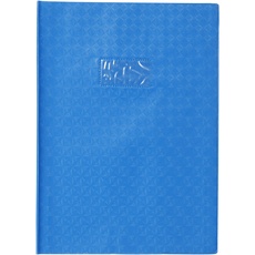 Clairefontaine 72212C - Heftumschlag / Heftschoner / Hefthülle Calligraphe mit Feinkörnung und Diamantmotiven, DIN A4 21x29,7 cm, Etikettenhalter, aus PVC blickdicht und strapazierfähig, Blau, 1 Stück