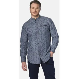 Langarmhemd JAN VANDERSTORM "Hemd LEIFBJORN", Herren, Gr. 4XL, weit, blau, Obermaterial: 100% Baumwolle CO., Hemden Langarmhemd