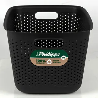 TP Recycled Box Aufbewahrungsbox Lagerbox 17 l schwarz aus recyceltem Kunststoff