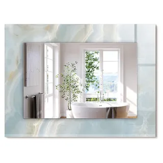 Blauer Onyx-Marmor – Rechteckiger Spiegel mit Druck 80x60 cm – Modern - Dekorativ für die Wand