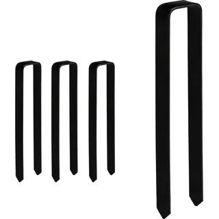 8 x Erdanker, Befestigung Rosenbogen, U-form, Erdhaken groß, XXL, HBT: 30 x 6,5 x 2,5 cm, Stahl Bodenanker, schwarz - Schwarz