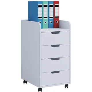 VCM Rollcontainer weiß 4 Auszüge 40,0 x 50,0 x 74,0 cm