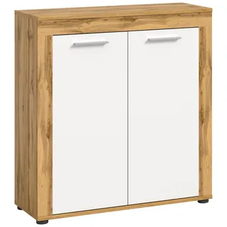 VCM Highboard 80 x 88 x 35 cm weiß / Eiche