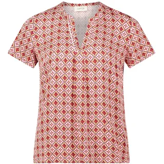 Klassische Bluse CARTOON "Blusenshirt mit Rüschen", Damen, Gr. 40, bunt (cream, rosé), Obermaterial: 100% Viskose CV., Blusen Klassische Bluse
