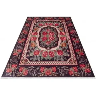 Teppich Schwarz im Antik-Look mit klassischem orientalischem Muster 120x180 cm, 0,5 cm hoch, Serie 03 - Schwarz