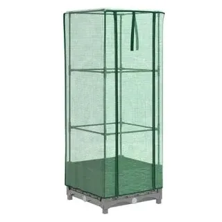 vidaXL Hochbeet mit Gewächshaus-Aufsatz Rattan-Optik Hellgrau 40 x 123 x 40 cm