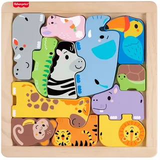 Fisher Price Holz-tierpuzzle - Multicolor - One Size
