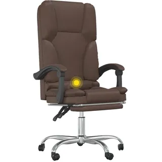 vidaXL Bürostuhl mit Massagefunktion Braun Kunstleder - Braun