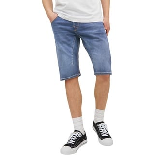 JACK & JONES Herren Jeans Short JJISCALE JJLONG GE 608 - Regular Fit- Blue Denim, Größe:M, Farbe:Blue Denim 12223993