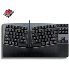 Perixx PERIBOARD-335RD Wired Ergonomic Mechanical Compact Keyboard - Low-Profile Red Linear Switches - Programmable Feature with Macro Keys - Compatible with Windows and Mac OS X - US English
