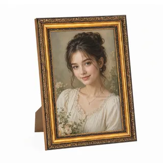 TMZELOA 21 x 30 cm Bilderrahmen Vintage Braun Rahmen für DIN A4 | Retro Antike Barock Bilderrahmen Gold, Kleine Vintage Antik Fotorahmen für Foto, Poster, Fotowand, Collage Wand Deko