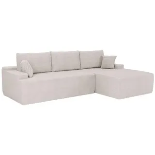 Juskys Sofa Coredo mit Cord , Dekokissen - beige