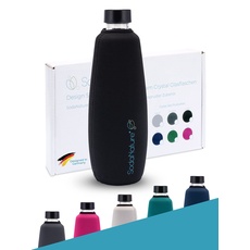 SodaNature® | Premium Schutzhülle für SodaStream Duo Glasflaschen | Hochwertige Neopren Hülle mit 24H+ Cooling Effekt & Bruchschutz | Zubehör für Sport & unterwegs (Schwarz)