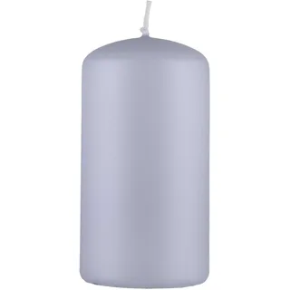 DONAU HOME Kerze Stumpen Standard Lack/Paraffinkerze/ 60x115mm/ Hellgrau Metallic Matt/Stumpenkerze/Deko Kerzen Wachskerze/ 1 Stück/Zur Dekoration
