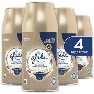 Glade Automatic Nachfüll-Spray, Raumduft Romantic Vanilla Blossom, 4 Nachfüllpackungen à 269 ml
