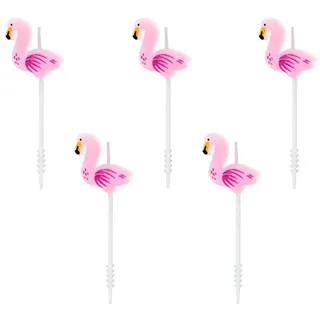 Geburtstagskerzen Flamingo 3cm 5er Set Kuchenkerzen Tortendeko Kindergeburtstag Geburtstag pink