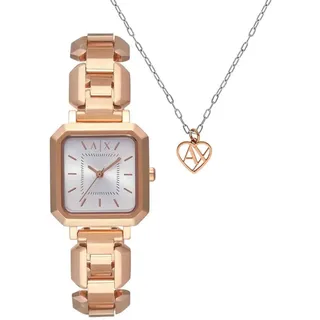 Armani Exchange Watch for Women, Quarz Dreizeigeruhrwerk und 27 mm Gehäusegröße mit Edelstahlarmband