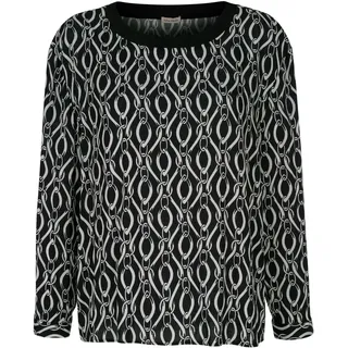 Alba Moda Schlupfbluse »Bluse Bluse in grafischem Kettendessin«, schwarz