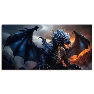 Artland Wandbild "Im Reich des Drachen IX" klassische Fantasie 1 Stk. tlg. als Alubild, Leinwandbild, Poster, Wandaufkleber in verschied. Größen, farbe bild(er): blau