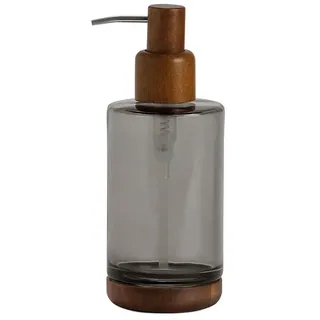 Andrea House Glass 73242 Seifenschale - Grey / Acacia - One Size