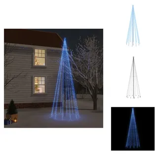 vidaXL Weihnachtsbaum mit Erdnägeln Blau 732 LEDs 500 cm - Weihnachtsbäume - Blau