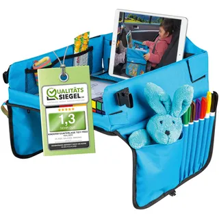 WALSER Reisetisch Auto Kinder, Autotisch für Kind, Knietablett Kinder Auto, Auto Tisch Kinder, Auto Kindertisch, Auto Maltisch Kinder, Auto Kinder Beschäftigung, Autoreise Kinder, Auto Kind Tisch blau