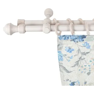 Gardinenstange SN DECO GROUP "Ares" Gr. 13, weiß (weiß antikfarben), L:540cm, Holzwerkstoff, Gardinenstangen, Gardinenstange, 28 mm, Holz, verschiedene Längen und Farben, Komplettset