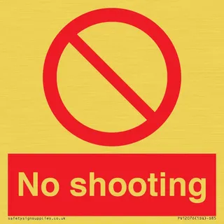 Schild "No Shooting", 85 x 85 mm, S85