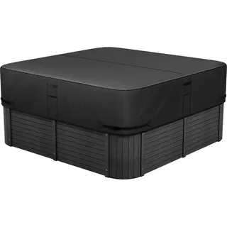 Whirlpool Abdeckung Wasserfest Schwarz 2160x2160x508mm - Staubabdeckung für Whirlpools - Wetterschutz Abdeckhaube für Whirlpool