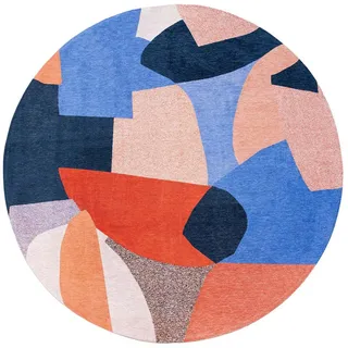 Louis De Poortere Teppich Carpe Diem Gallery Shapes 240/240 cm , Multicolor , Textil , Abstrakt , Rund , 240x240 cm , ISO 9001 , antistatisch, pflegeleicht, rutschfeste Unterfläche, für Fußbodenheizung geeignet, UV-beständig, waschbar , Teppiche und Böden, Teppiche