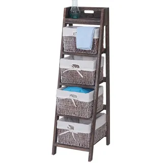 MCW Leiterregal Franca Standregal 101 x 30 x 35 cm Braun