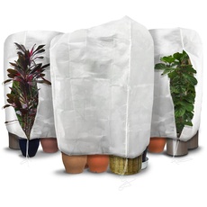 VOUNOT 3er Set Winterschutz für Pflanzen Kübelpflanzen, Frostschutz Kübelpflanzensack mit Reißverschluss und Kordelzug, 80g/m2, 200 x 240 cm