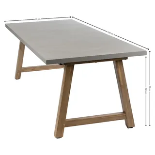 Gartentisch Rock | 235 x 95 cm | Beton | Akazienholz