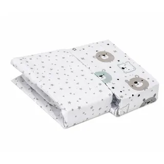 FlyIdeas 2-teiliges Spannbettlaken-Set für Babybett 60x120 cm – 100% Baumwolle, Atmungsaktiv & Hypoallergen – Perfekte Passform für Kinderbett & Reisebett