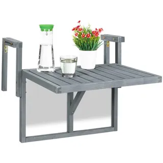 Relaxdays Balkon Hängetisch klappbar 55 x 70 x 65 cm Holz/Metall grau
